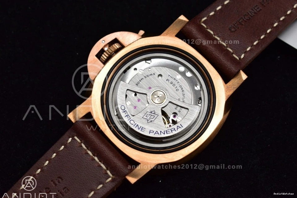 1:1 on VSF SunProtective PAM968 Strap and Brown Clone Calfskin P.9010 Dial Bezel Edition V Best Ceramic 995 Brown Bronzo 0415